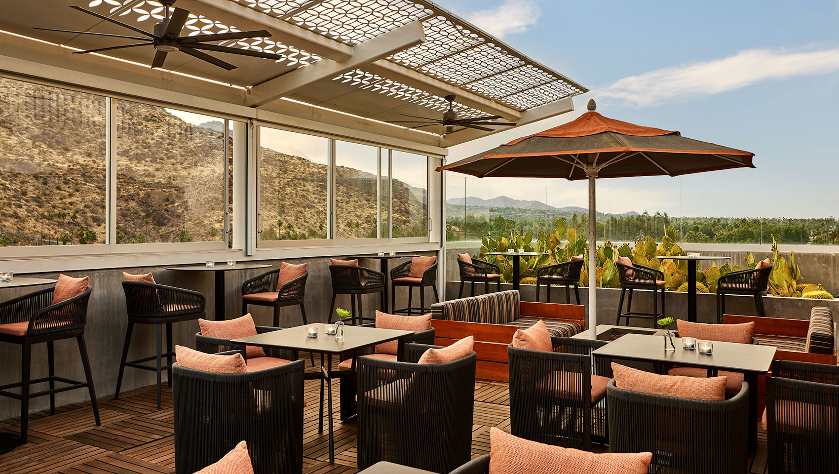 hotel rooftop poolside bar