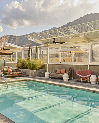 Rowan Pool with mountain background