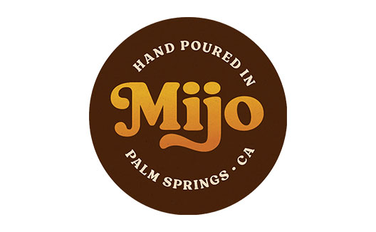 Mijo logo - hand poured in palm springs, california